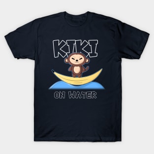 Cute Summer Kawaii Monkey On Banana Boat B T-Shirt